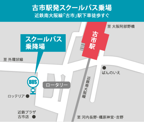 古市駅発スクールバス乗場